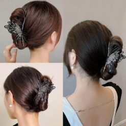 Metal Diamond butterfly Hair clip (7)