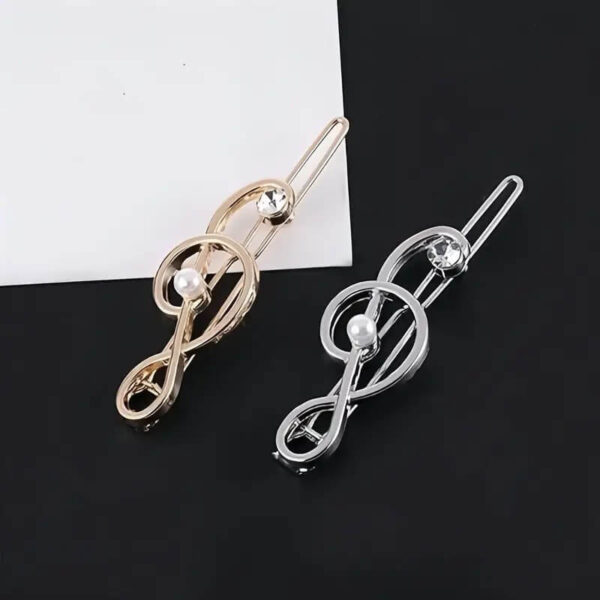 Musical Note pearl hair clip