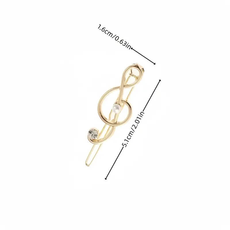 Musical Note pearl hair clip