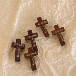 Wooden cross hair clip