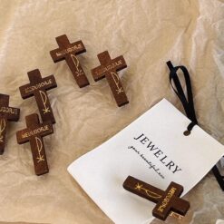 Wooden cross hair clip